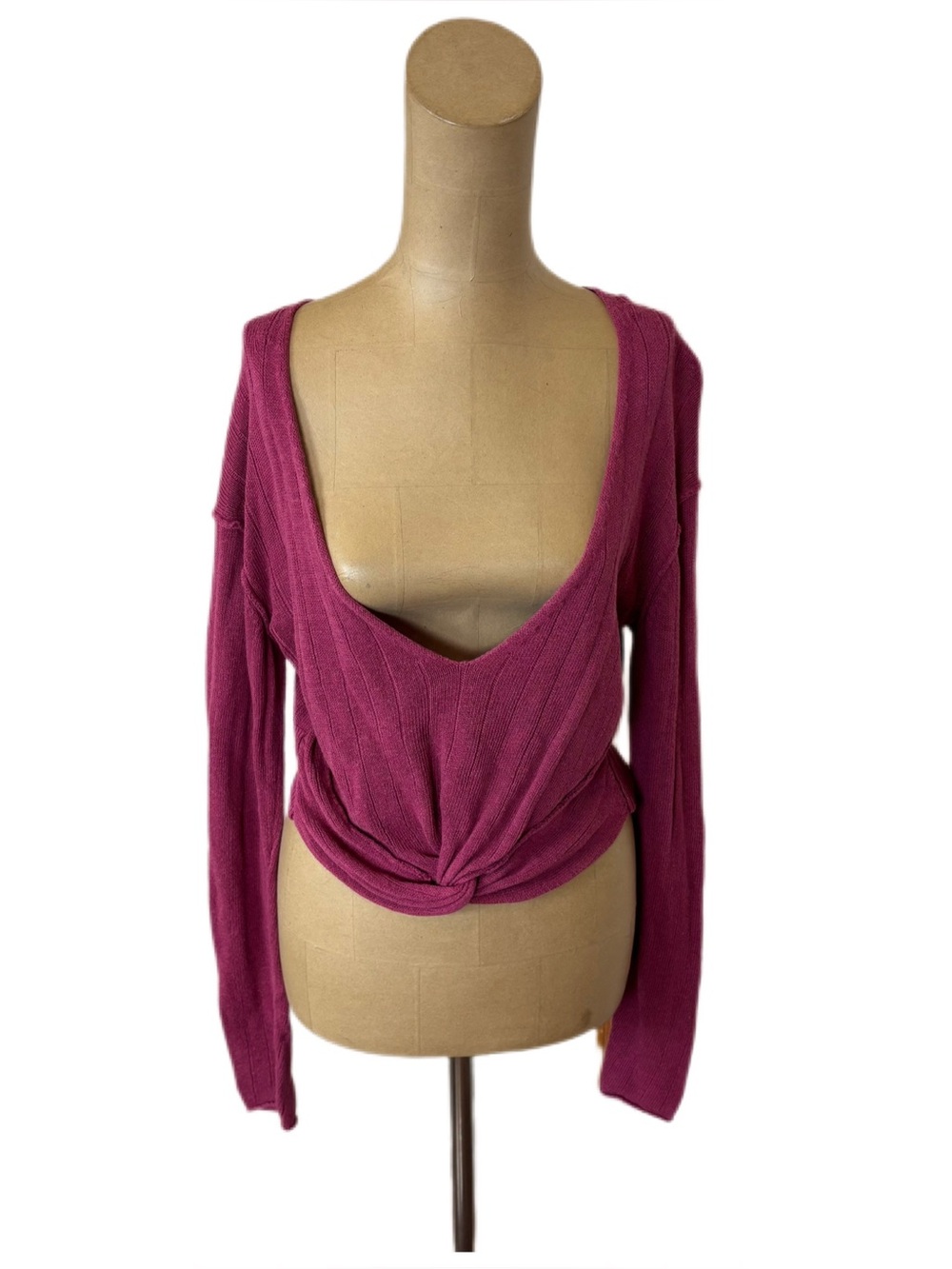 Free People Linen Blend Long Sleeve Sweater Size XS